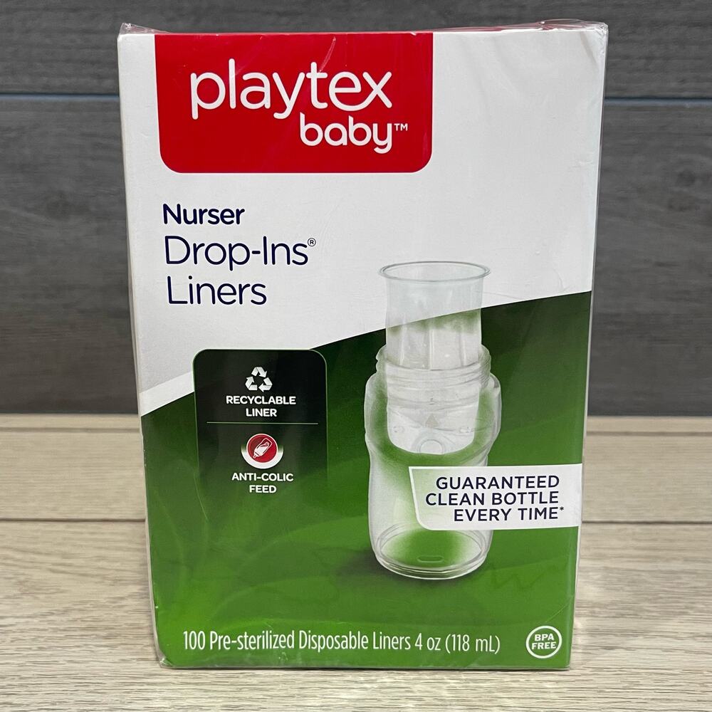 Playtex 100 Pre-Sterilized 4oz Drop In Nurser Bottle Liners BPA Free NEW Sealed